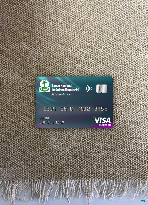 Download Equatorial Guinea National bank visa electron card photolook front Photoshop template